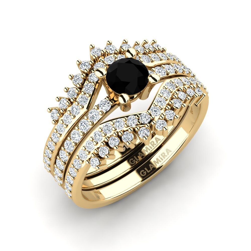 Black Sapphire Ring Nodes - SET
