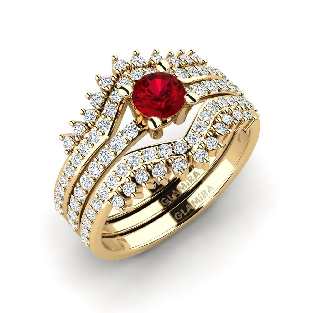 Red Zirconia Ring Nodes - SET