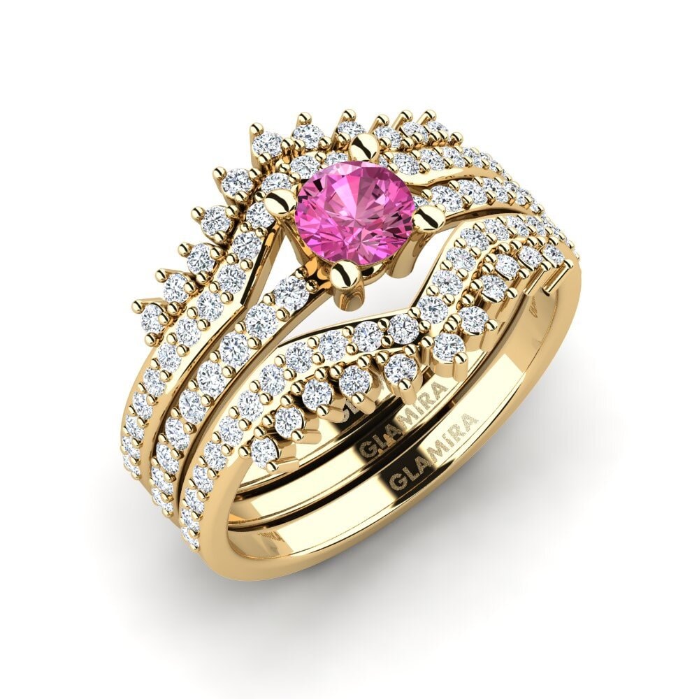 Pink Topaz Ring Nodes - SET