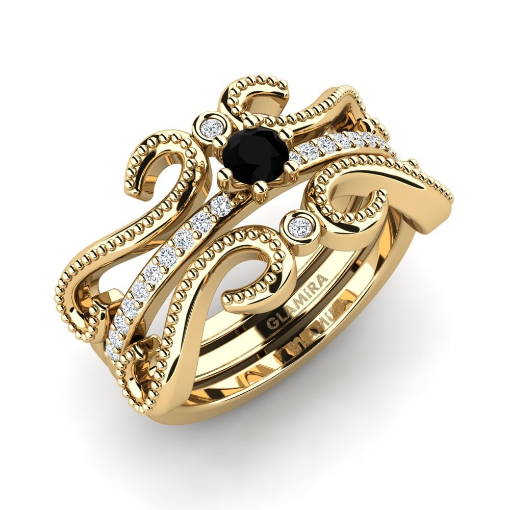 Black Sapphire Ring Odiner - SET