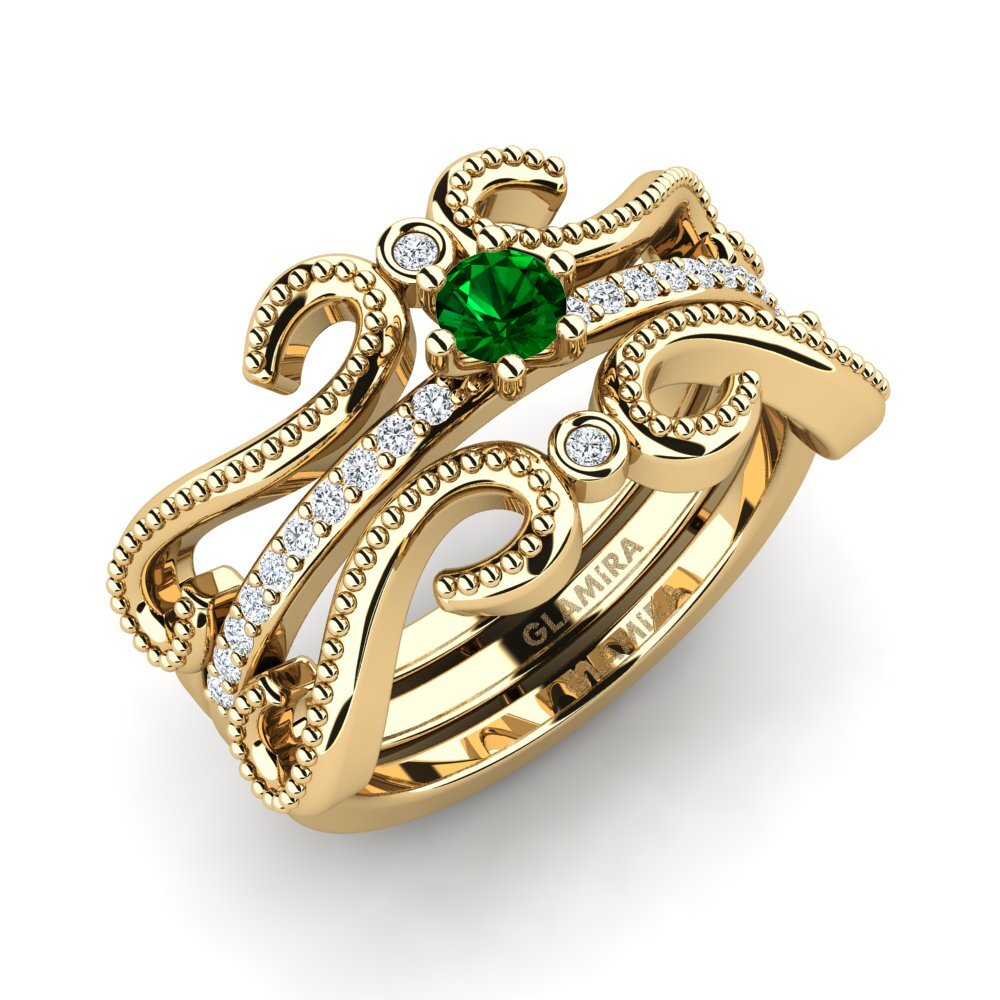 Green Zirconia Ring Odiner - SET