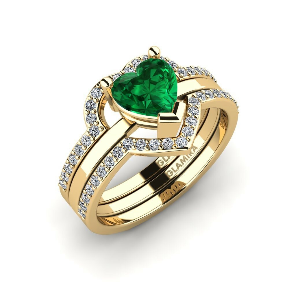 Emerald (Lab Created) Ring Ofongu - SET