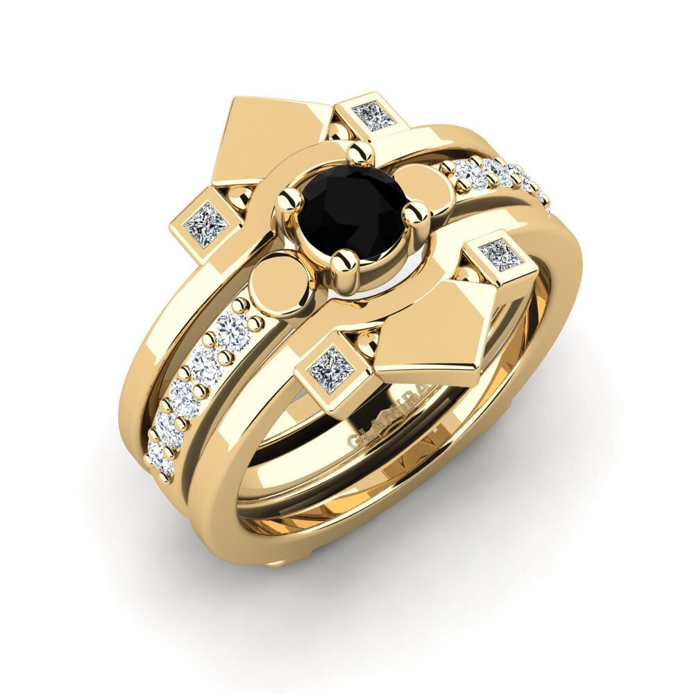 Zafiro negro Anillo Pativera - SET