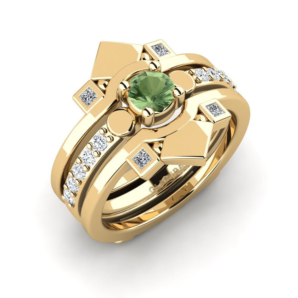 Zafiro Verde Anillo Pativera - SET