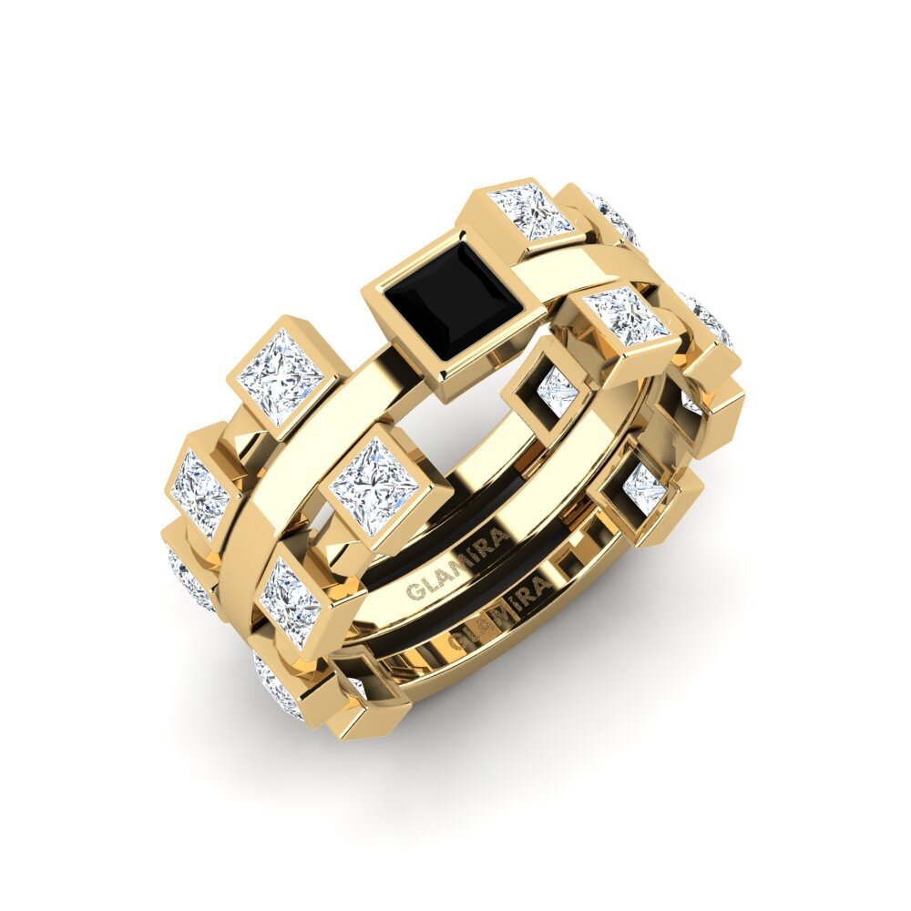 Schwarzer Saphir Ring Pyutera - SET