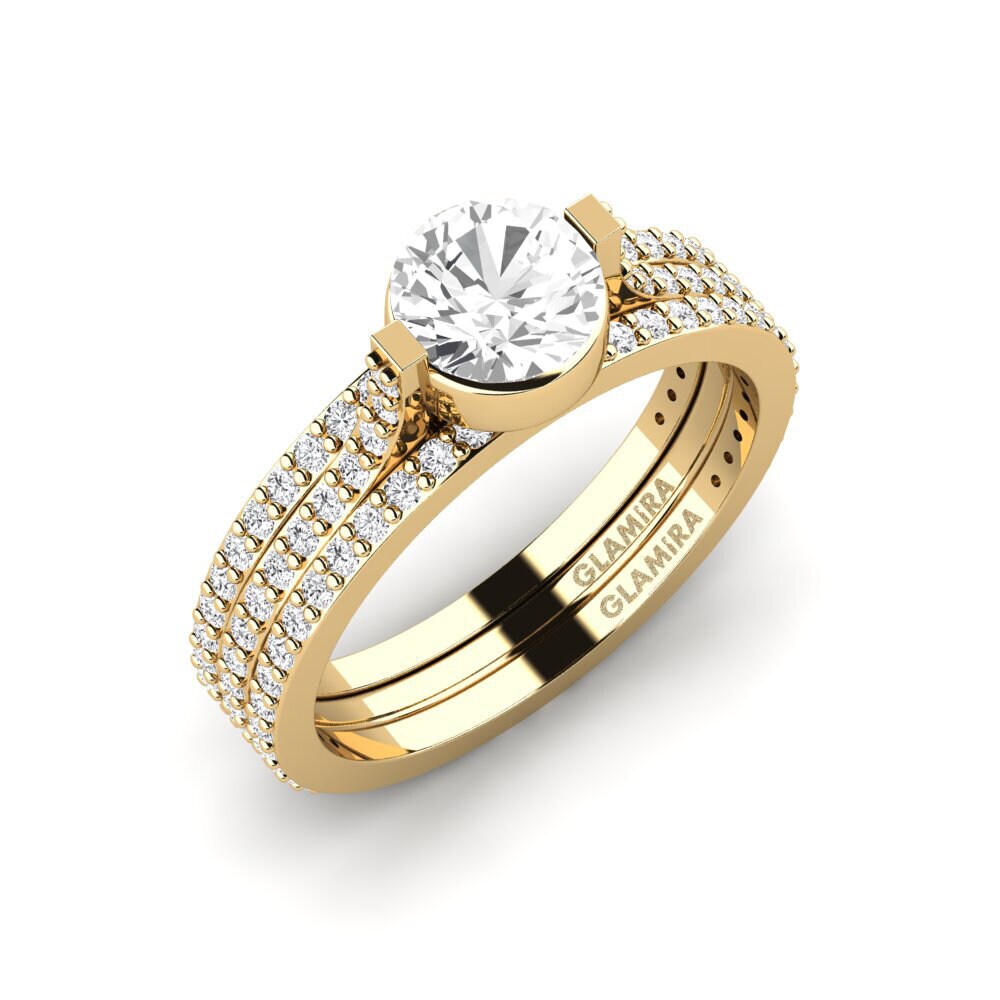 Weißer Saphir Ring Reggie - SET