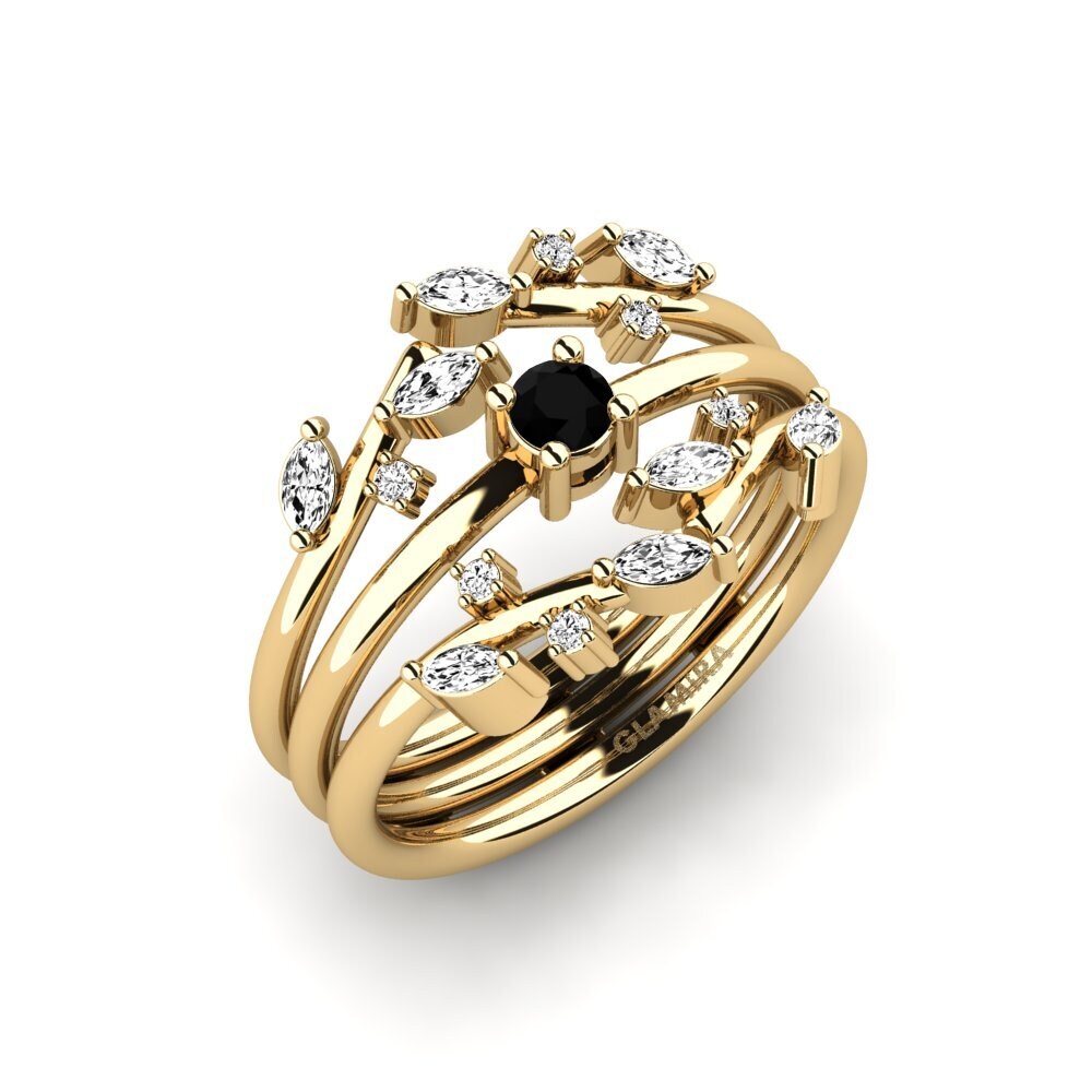 Schwarzer Onyx Ring Slifa - SET