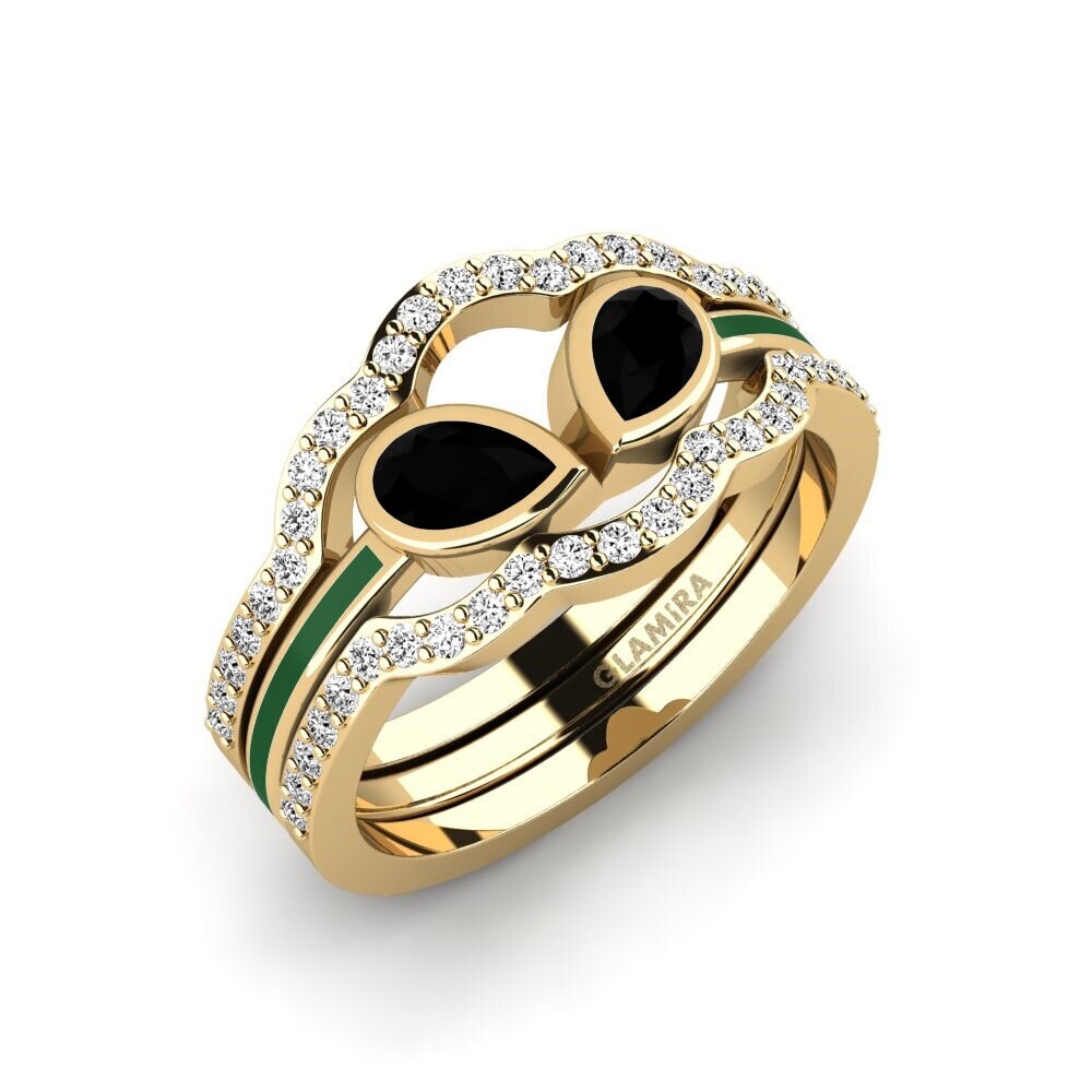 Black Onyx Ring Snene - SET