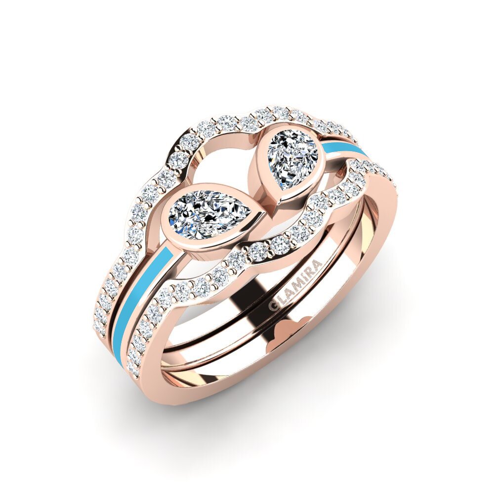 14ct Rose Gold Ring Snene - SET