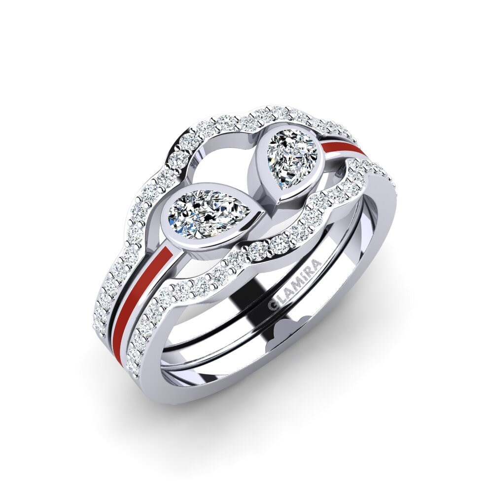 Weißgold 375 Ring Snene - SET