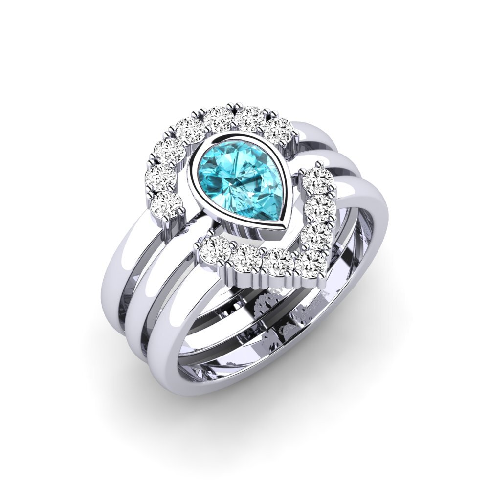 Bague Argent 925 Avec Perle Noire Et Zircons – Taille 56, Occasion