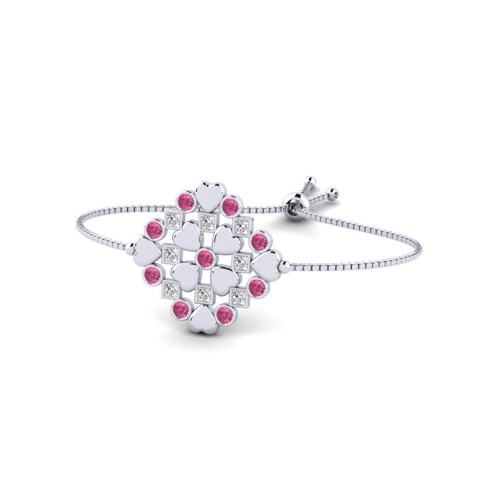 Paladio Turmalina rosa Pulsera de Mujer Abox