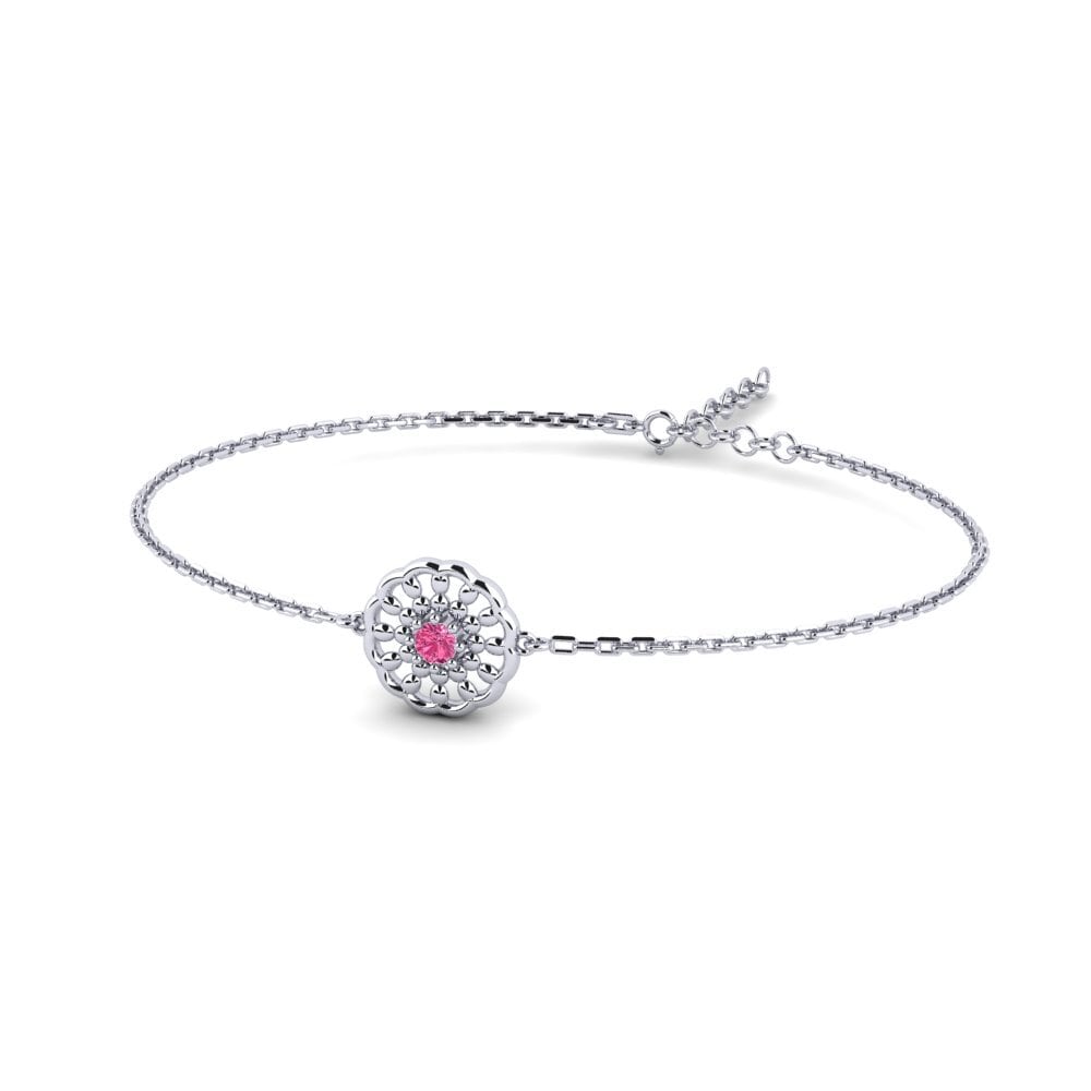 Paladio Turmalina rosa Pulsera de Mujer Amenci