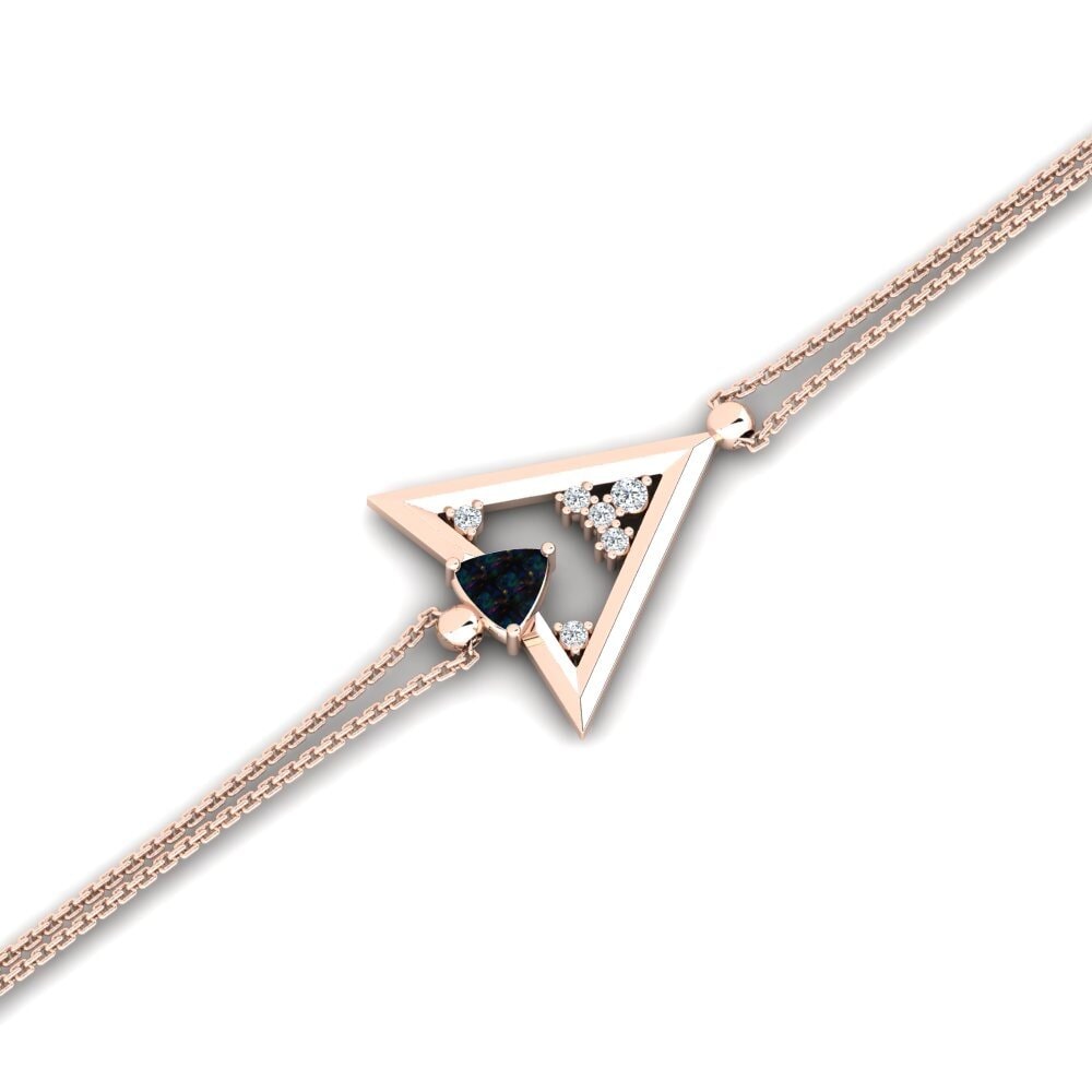 9ct Rose Gold Black Opal Women's Bracelet Asgeiress