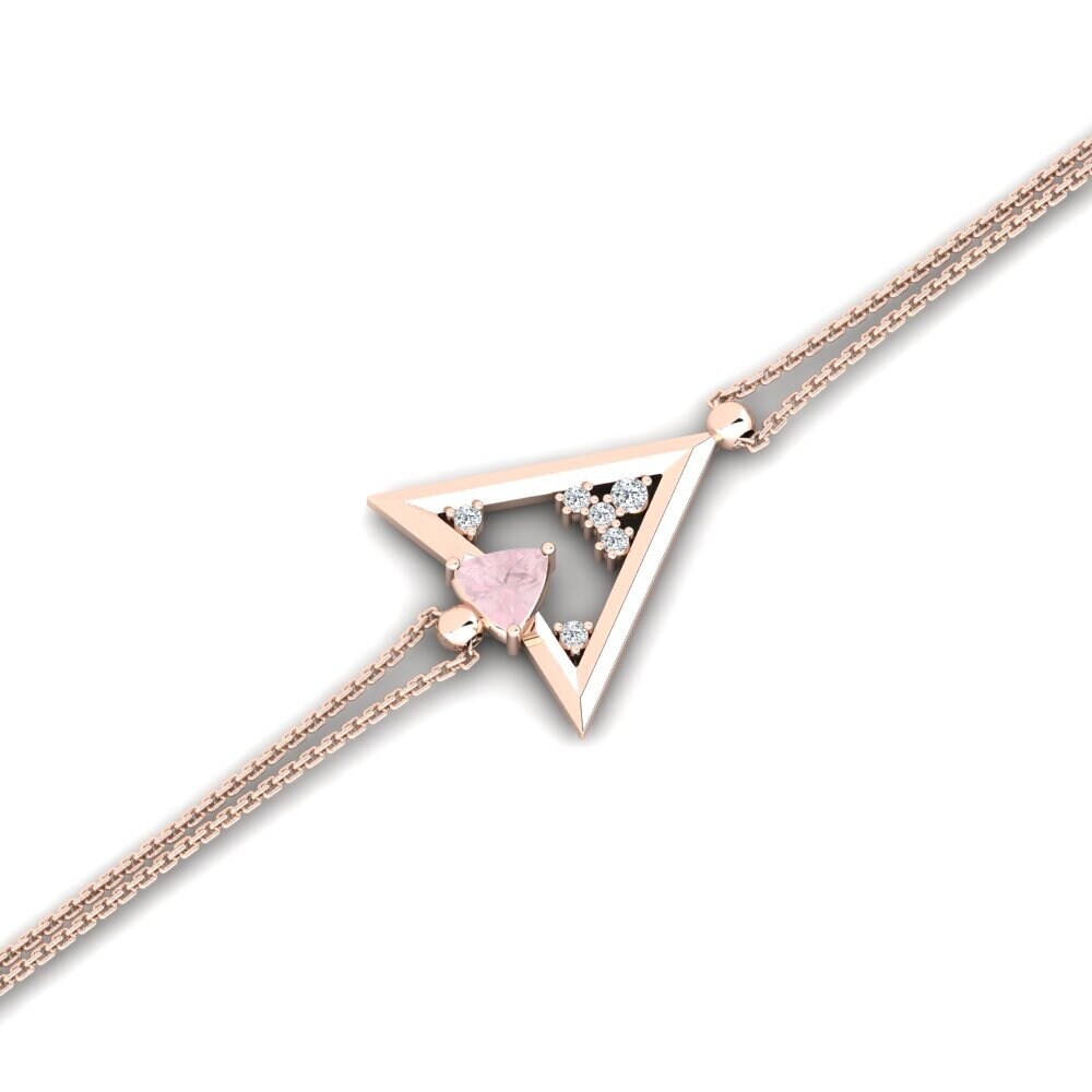 9ct Rose Gold Rose Quartz Women's Bracelet Asgeiress