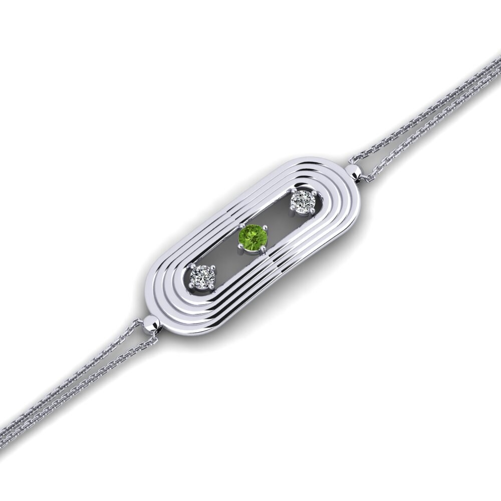 White Silver Peridot Women's Bracelet Bodilla