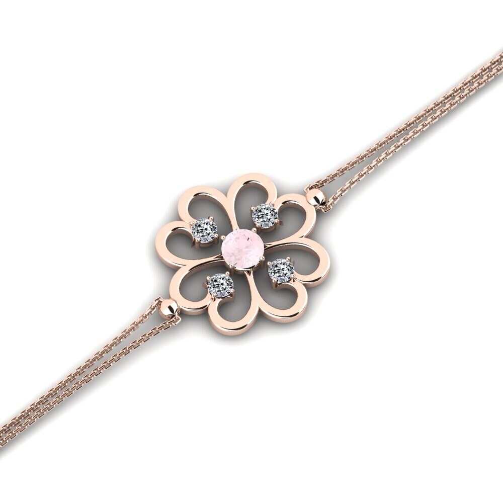 9ct Rose Gold Rose Quartz Women's Bracelet Cobhan