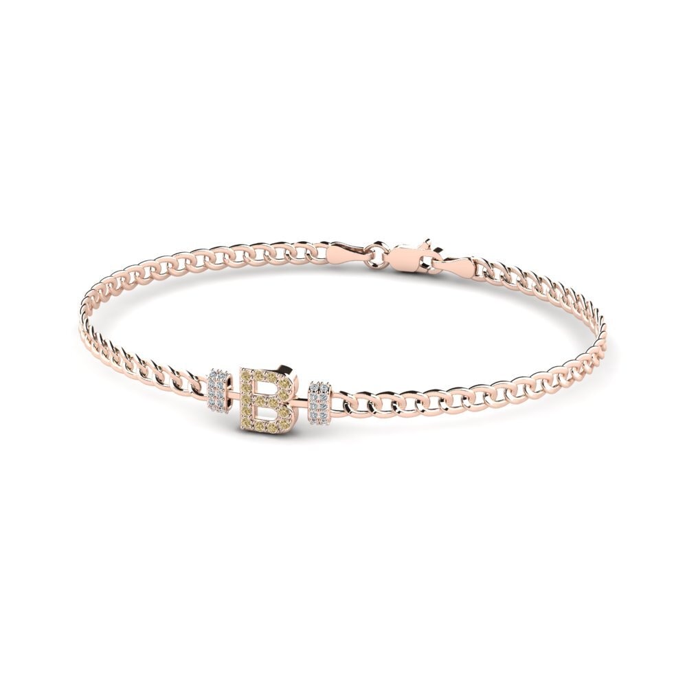 14ct Rose Gold Brown Diamond Women's Bracelet Esmira - B