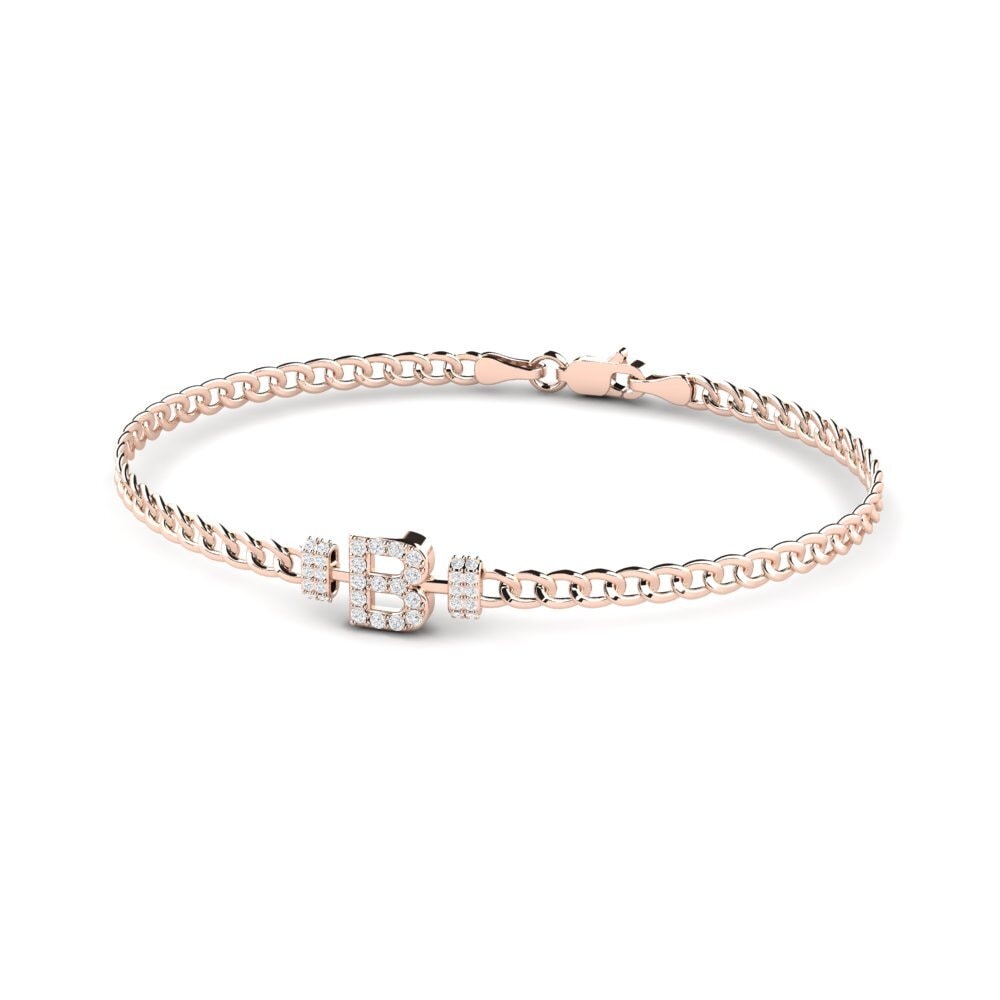 14ct Rose Gold White sapphire Women's Bracelet Esmira - B