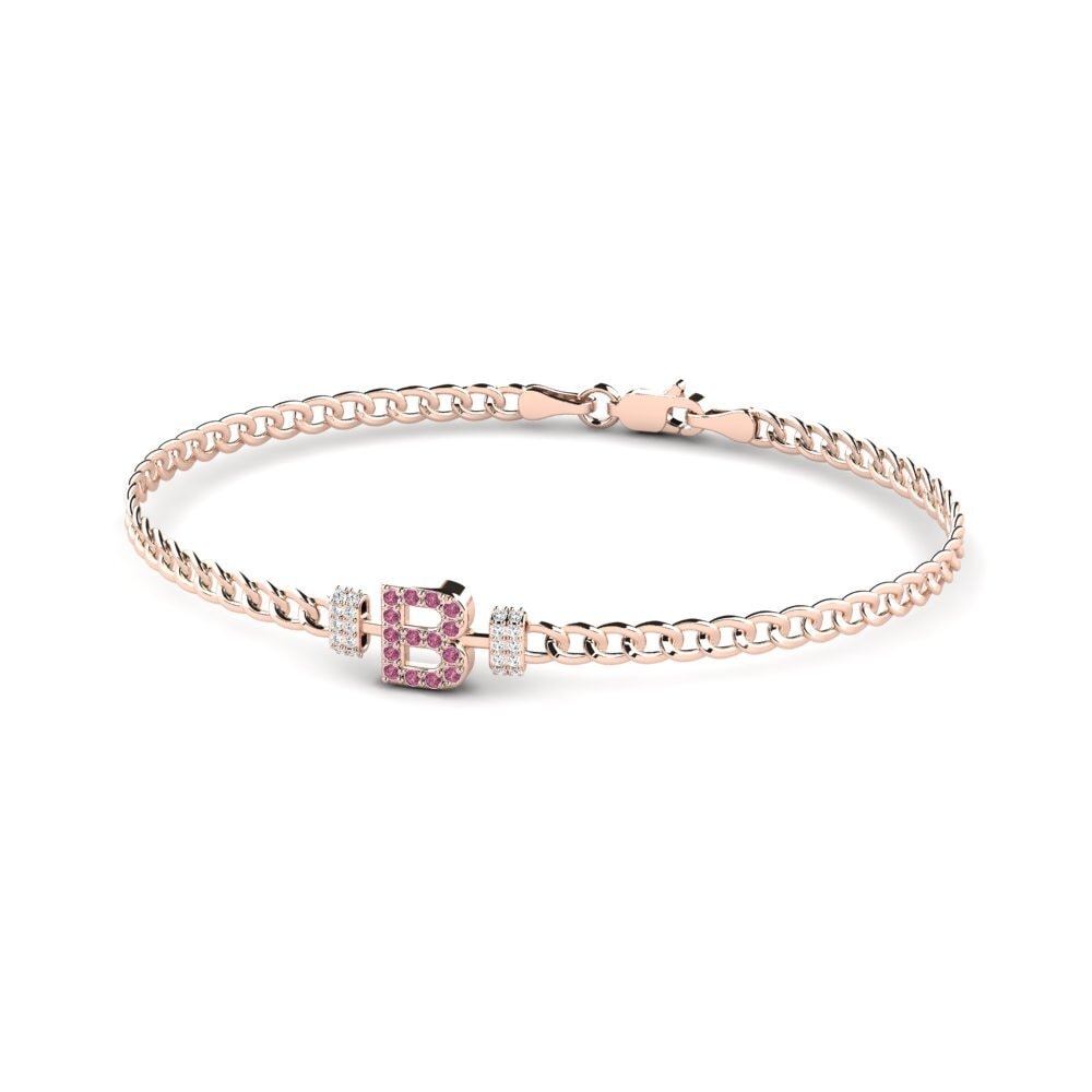 14ct Rose Gold Rhodolite Garnet Women's Bracelet Esmira - B