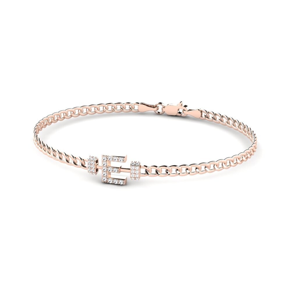 14ct Rose Gold White sapphire Women's Bracelet Esmira - E