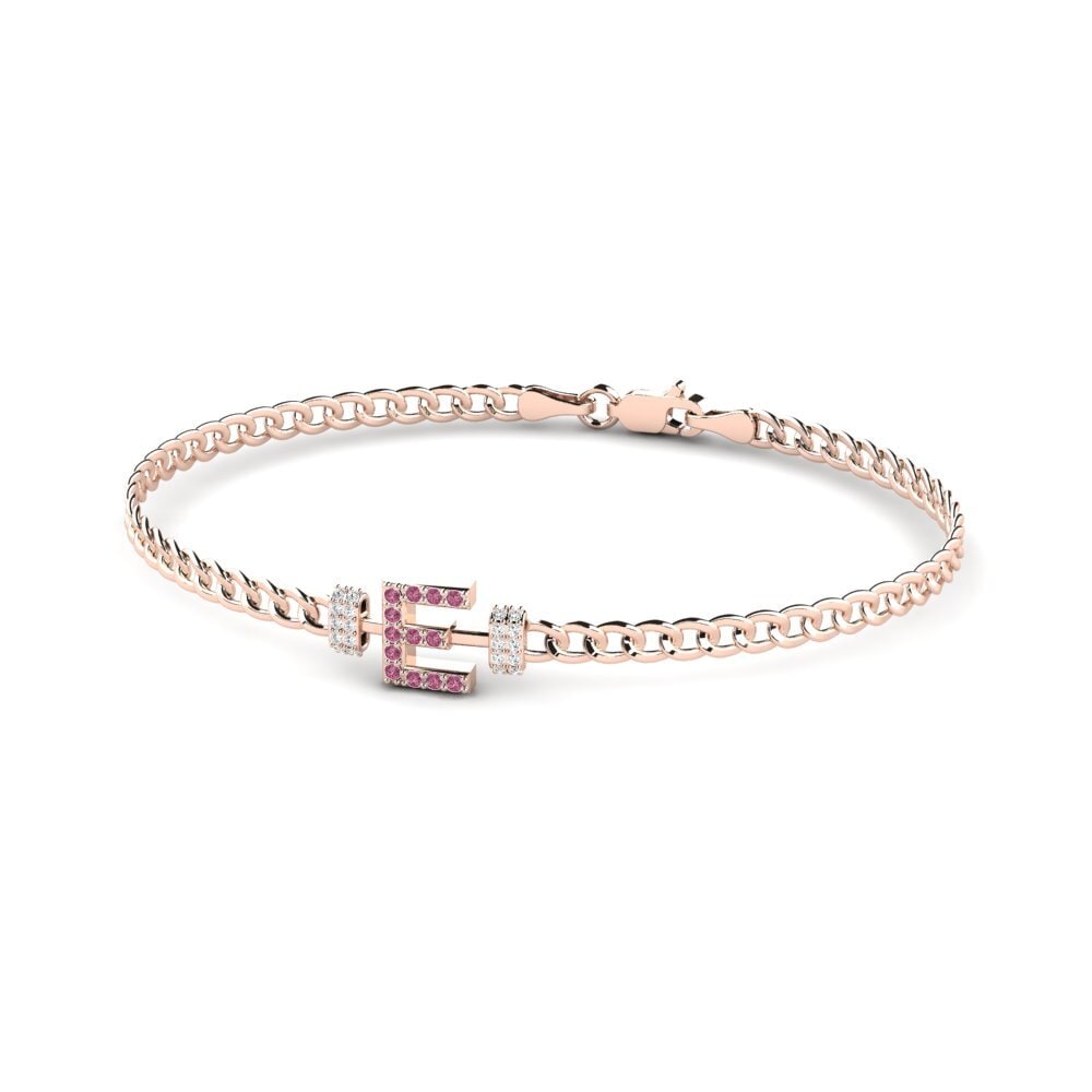 14ct Rose Gold Rhodolite Garnet Women's Bracelet Esmira - E