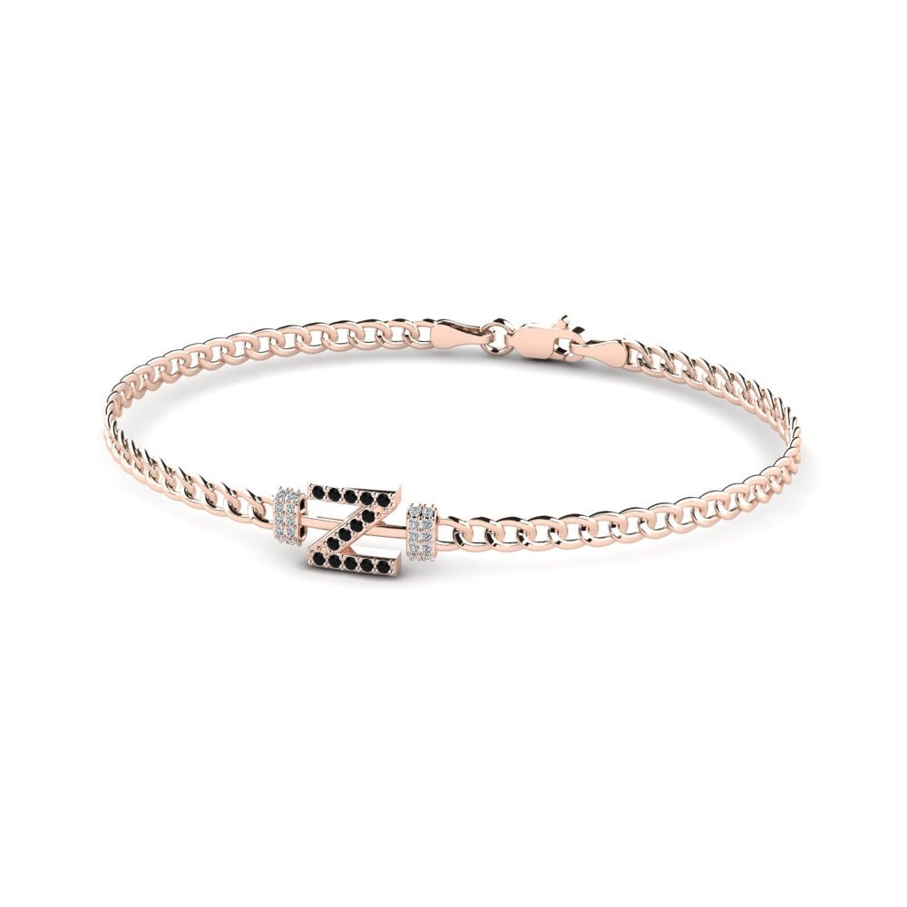 14ct Rose Gold Black Sapphire Women's Bracelet Esmira - Z