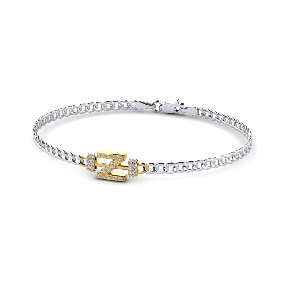 14ct White & Yellow Gold Brown Diamond Women's Bracelet Esmira - Z
