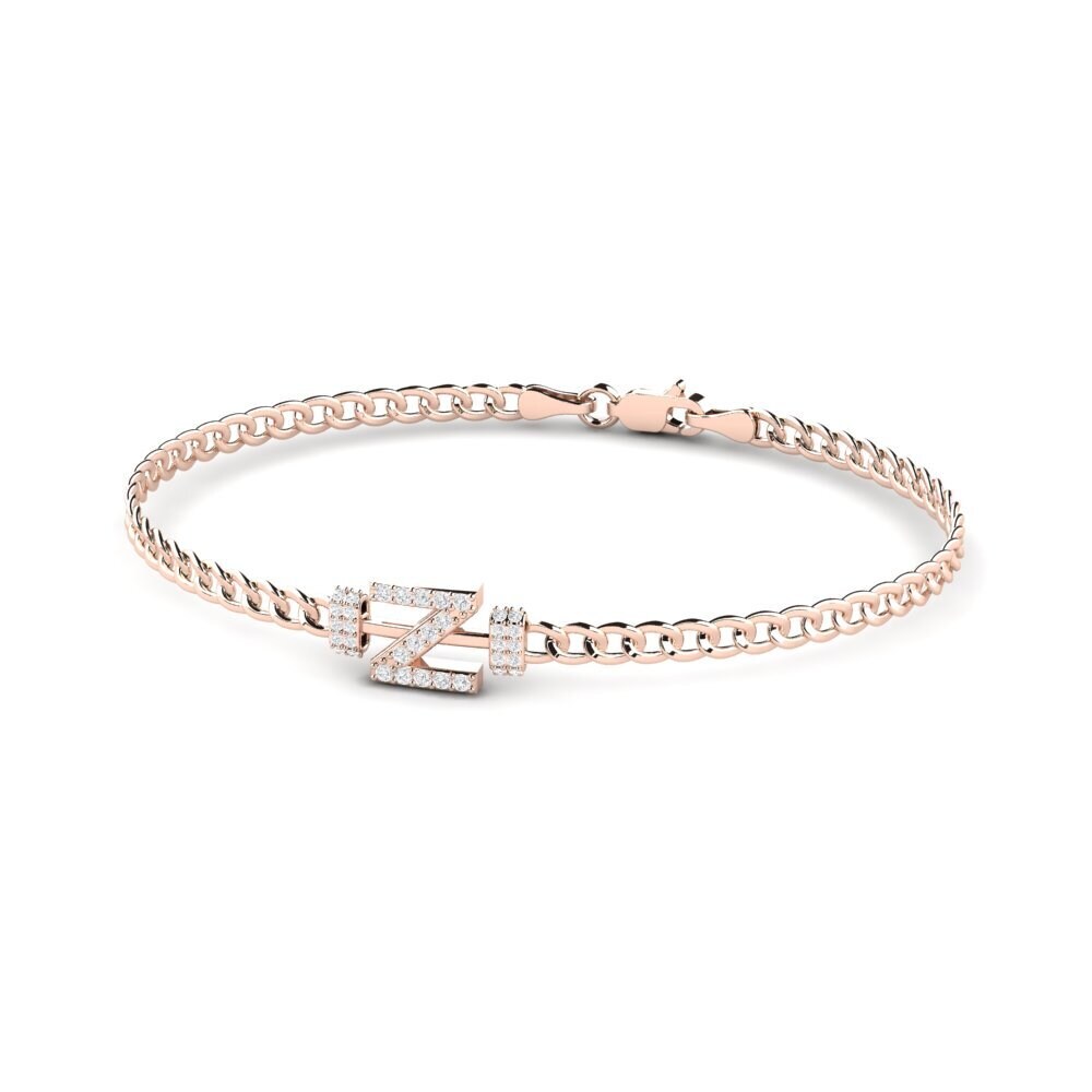 14ct Rose Gold White sapphire Women's Bracelet Esmira - Z