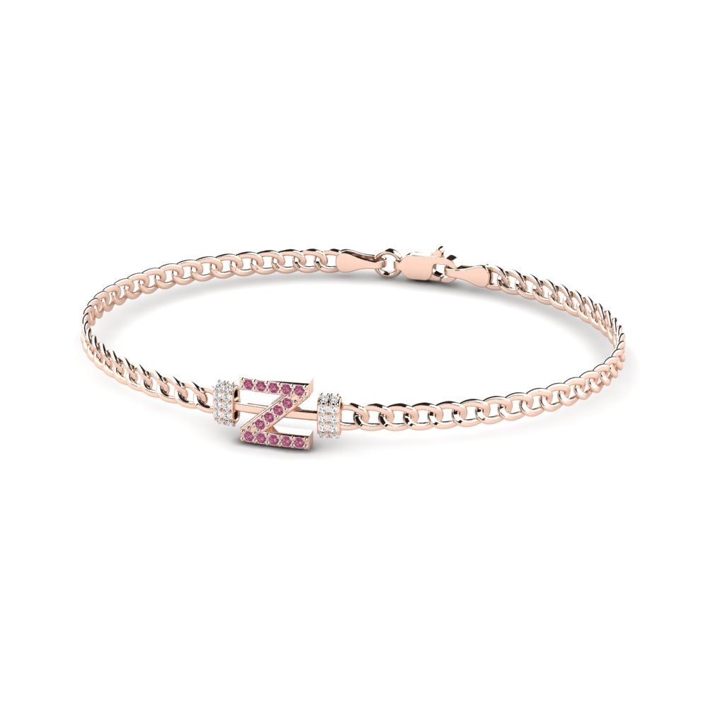 14ct Rose Gold Rhodolite Garnet Women's Bracelet Esmira - Z