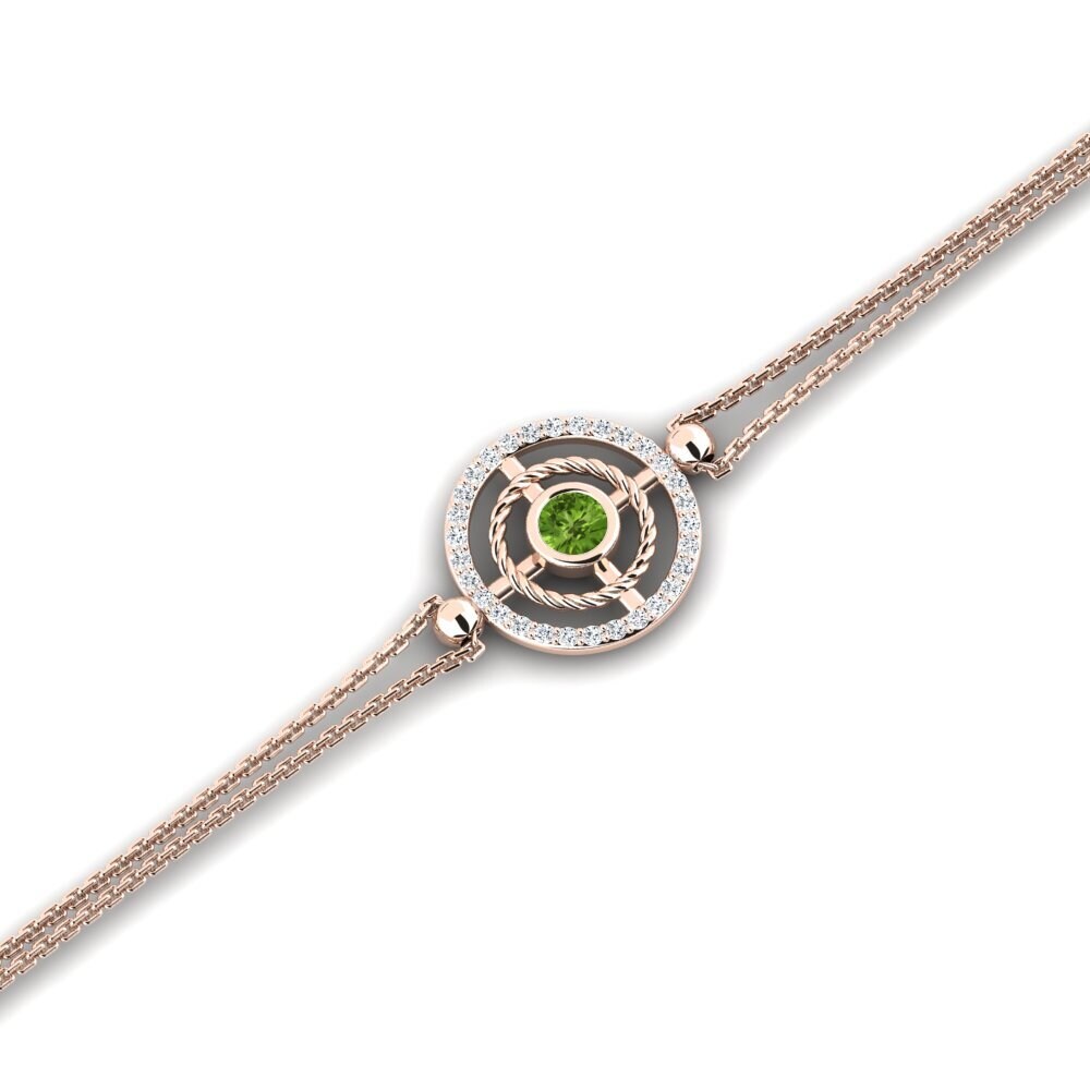 9ct Rose Gold Peridot Women's Bracelet Eths