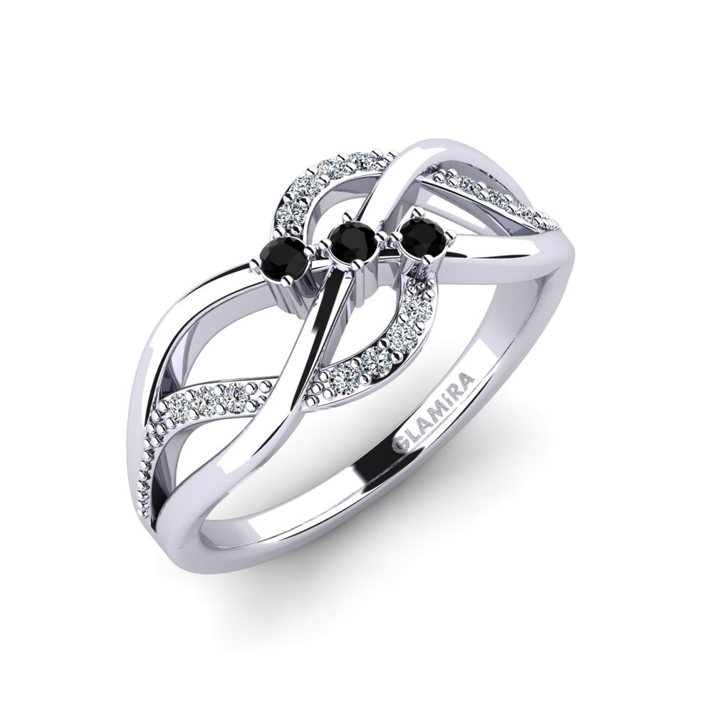 9k White Gold Black Onyx Ring Miuysa