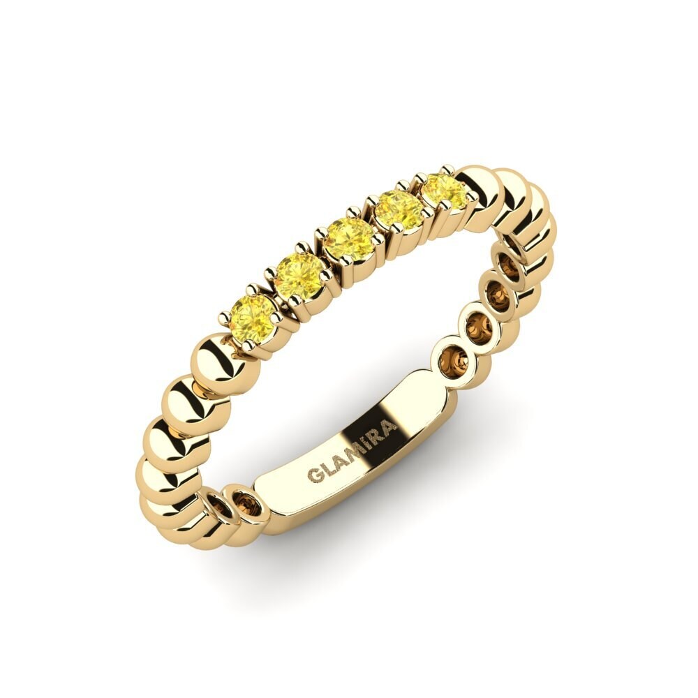 Saphir Jaune Bague de fiançailles Nikones