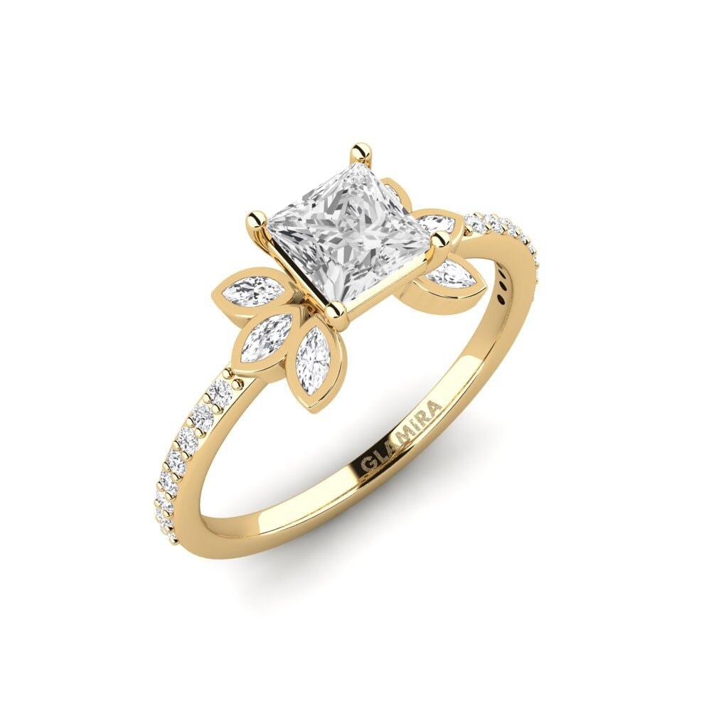 Princess White sapphire Engagement Ring Nutop