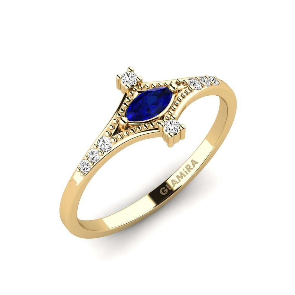0.2 重量（克拉） 藍寶石 訂婚戒指 Obmina