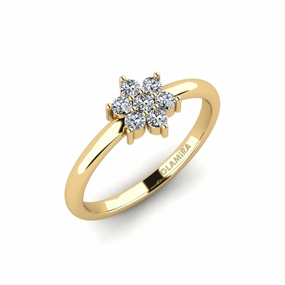 Ring Prection 585 Yellow Gold & Swarovski Crystal