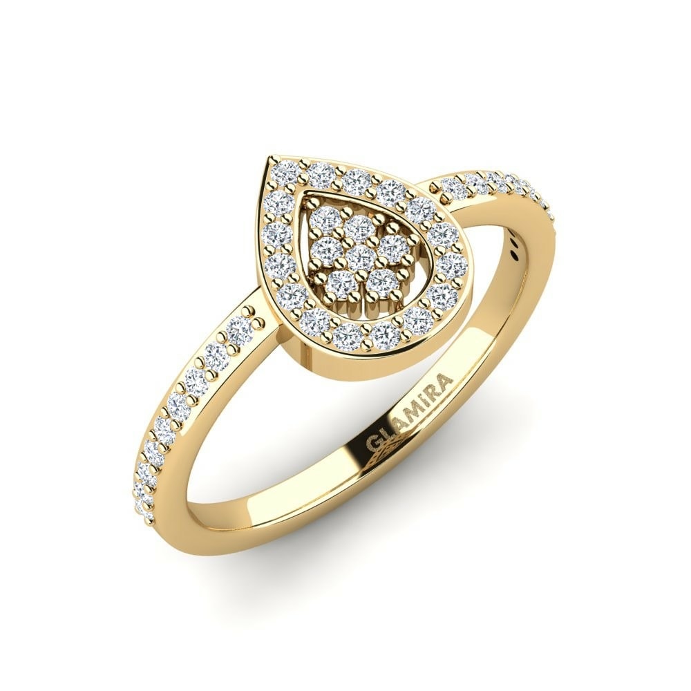 Ring Tesele 585 Yellow Gold & Swarovski Crystal