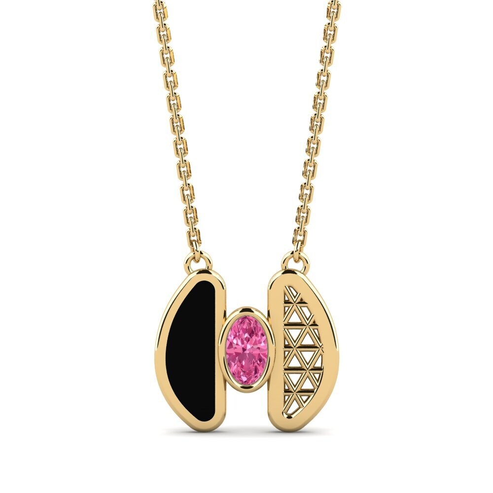 Bầu Dục Đá Tourmaline Hồng / Bích tỷ Dây chuyền nữ Andin