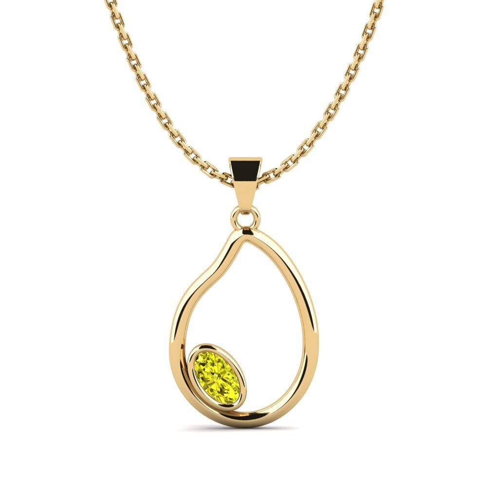 Gele Diamant Dames Hanger Wiwol
