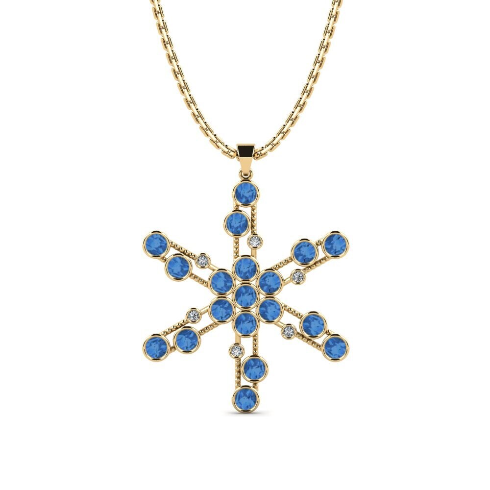 Zircônia azul escuro Pingente Feminino Yellies