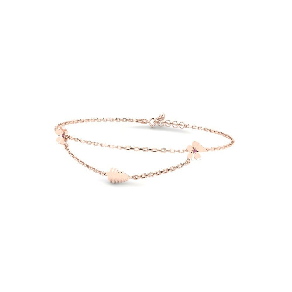14k Rose Gold Rhodolite Garnet Women's Bracelet Letojanni