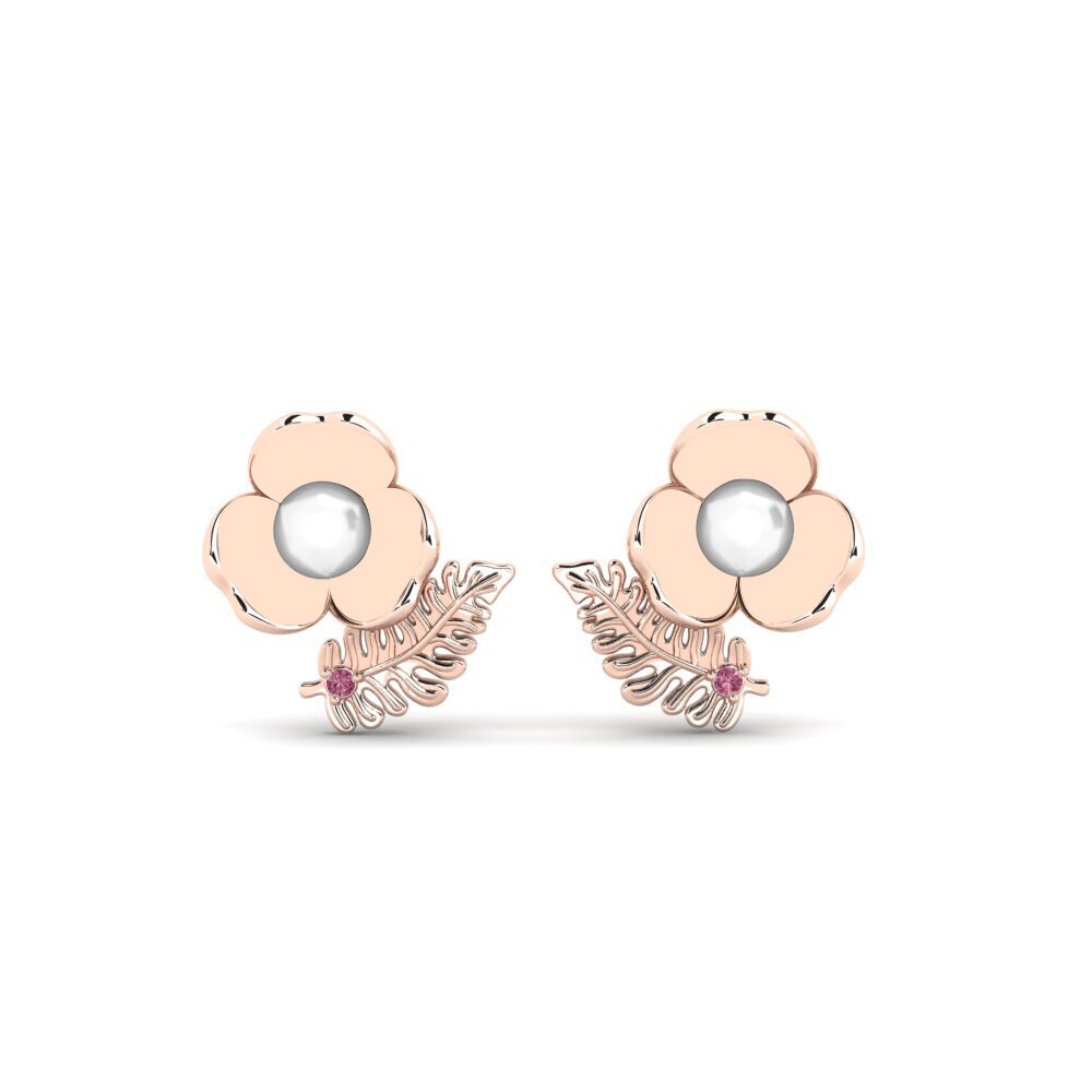14k Rose Gold Rhodolite Garnet Women's Earring Licensed