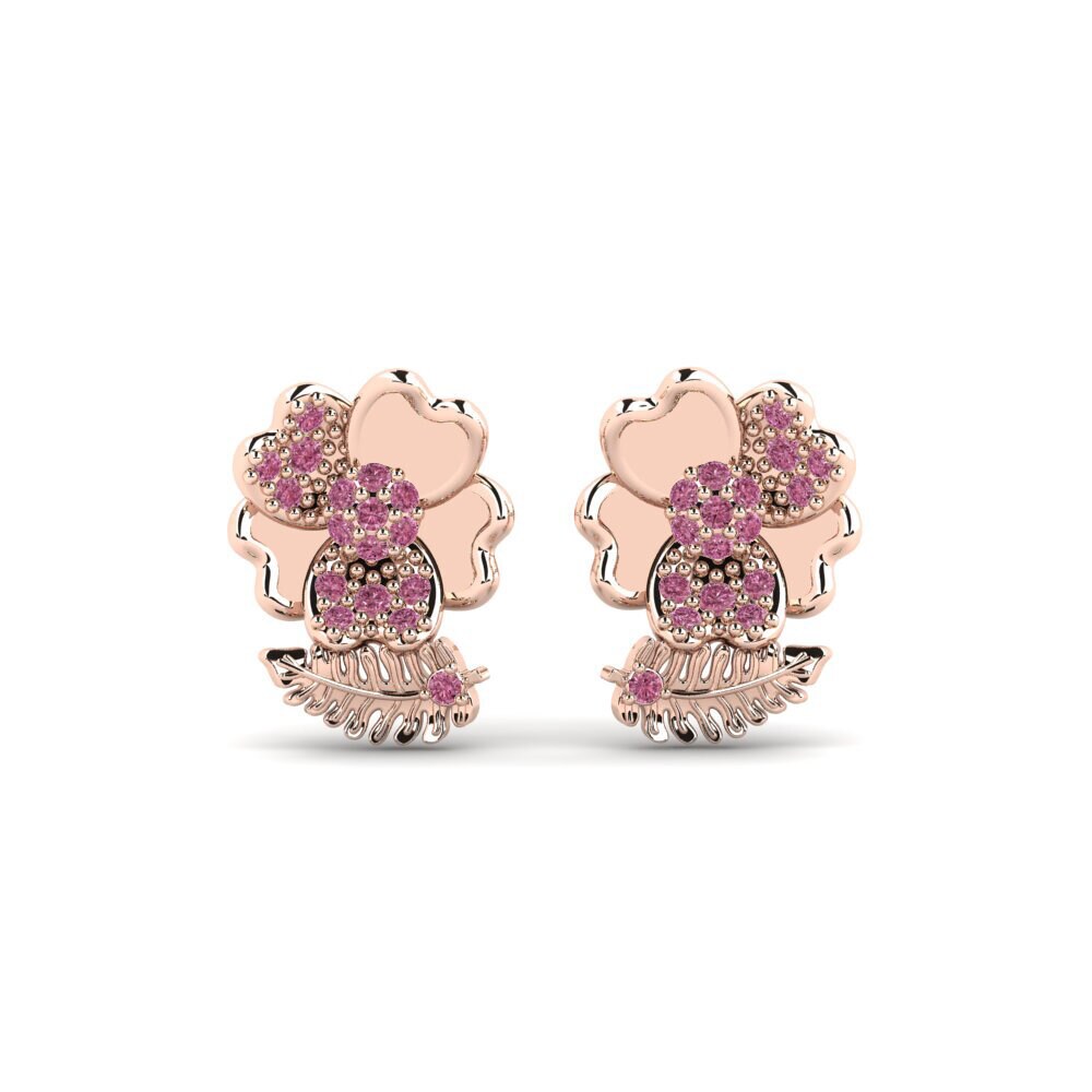 14k Rose Gold Rhodolite Garnet Women's Earring Logician