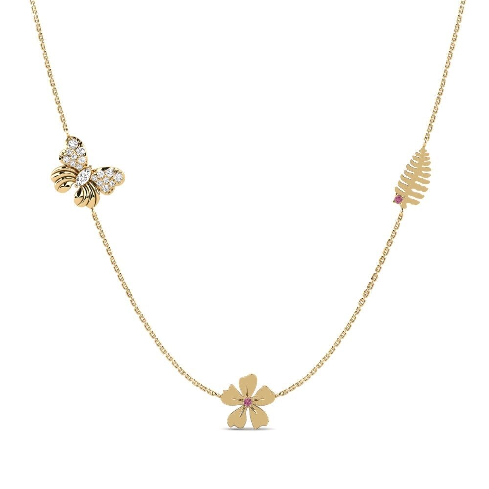 18ct Yellow Gold Rhodolite Garnet Women's Necklace Lyneth
