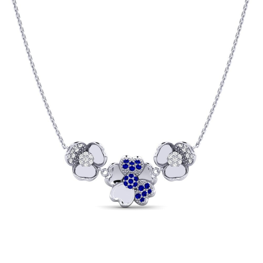18ct White Gold Sapphire Women's Necklace Modify