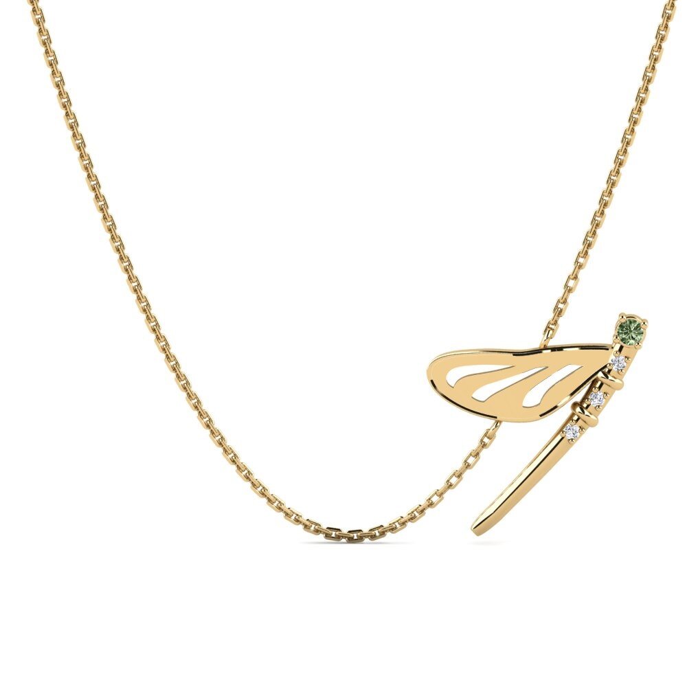 Green Diamond Women's Necklace Plaine