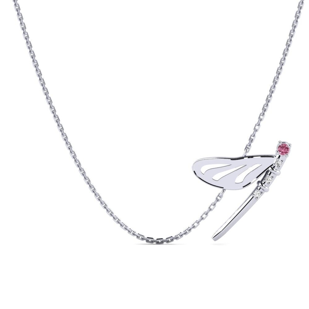 950 Platinum Rhodolite Garnet Women's Necklace Plaine