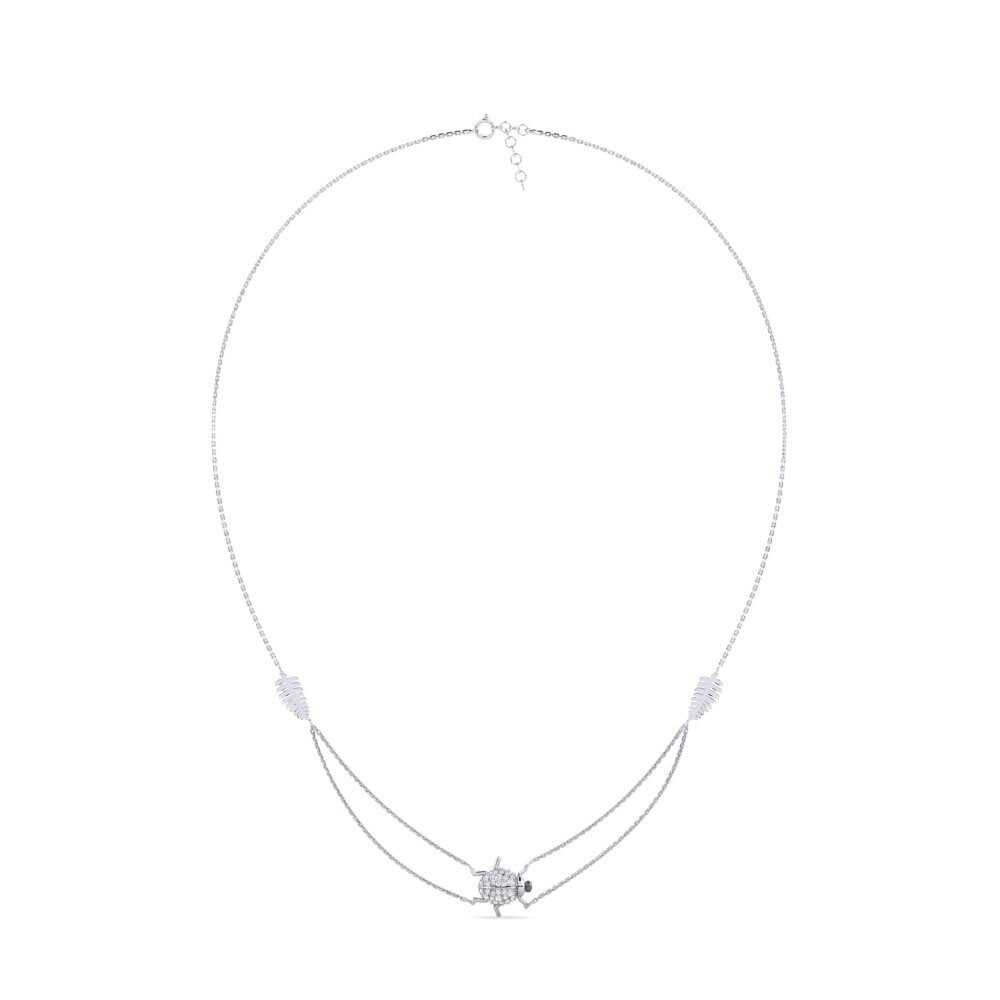950 Platinum White sapphire Women's Necklace Skyang