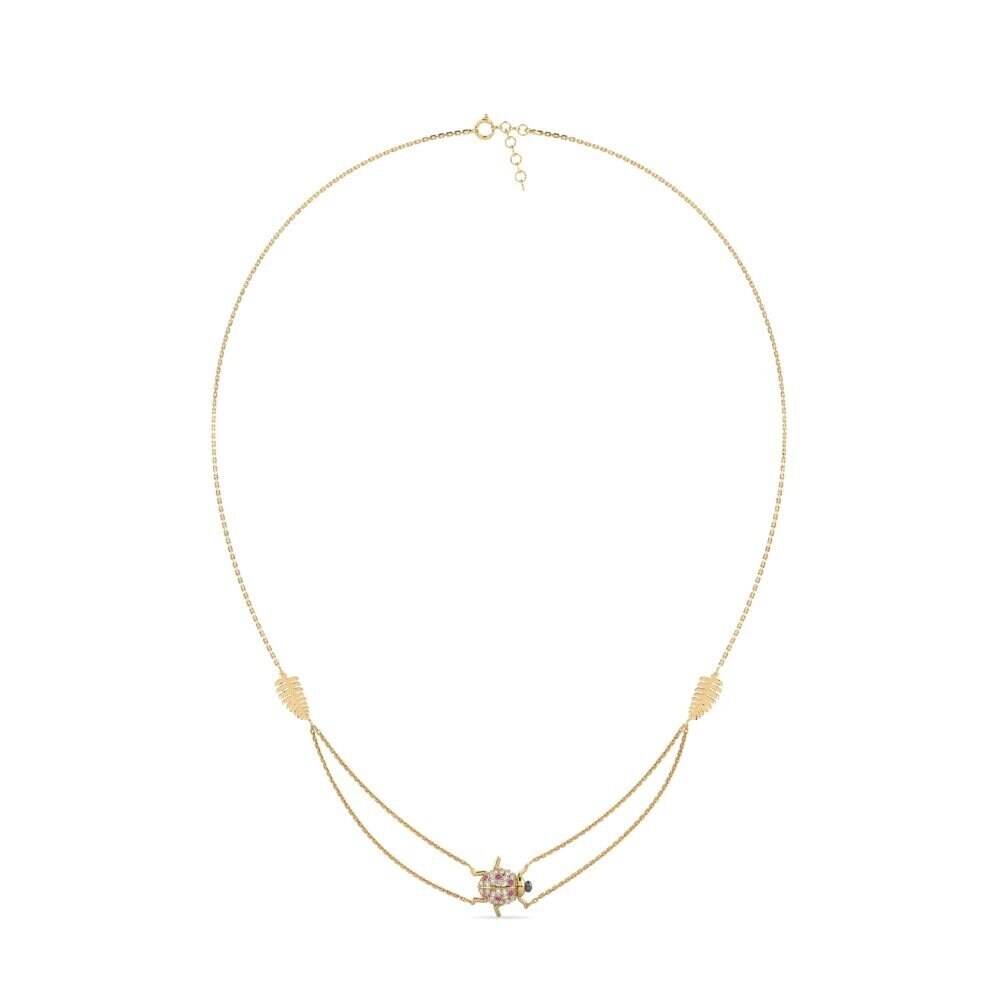 18ct Yellow Gold Rhodolite Garnet Women's Necklace Skyang