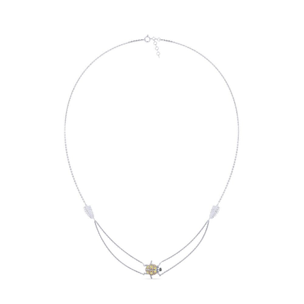 950 Platinum Yellow Sapphire Women's Necklace Skyang